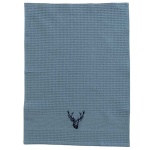 Torchon coton nid d'abeille Cimes bleu grisé (50X70) - Allsport