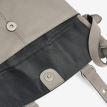 Load image into Gallery viewer, Grey Leather Cross-Body Messenger Bag - Allsport
