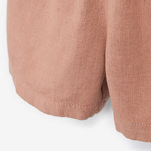 Load image into Gallery viewer, Pink Linen Blend Bow Shorts (3mths-6yrs) - Allsport
