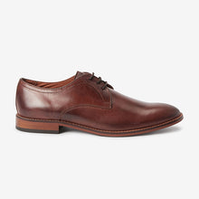 Load image into Gallery viewer, Dark Tan Contrast Sole Leather Derby Shoes
