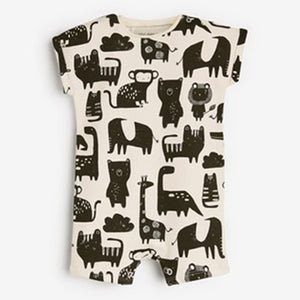 Monochrome Character 3 Pack Rompers (0mths-12mths) - Allsport
