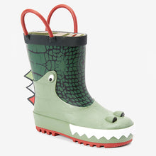 Load image into Gallery viewer, Green Crocodile Handle Wellies (Younger Boys) - Allsport
