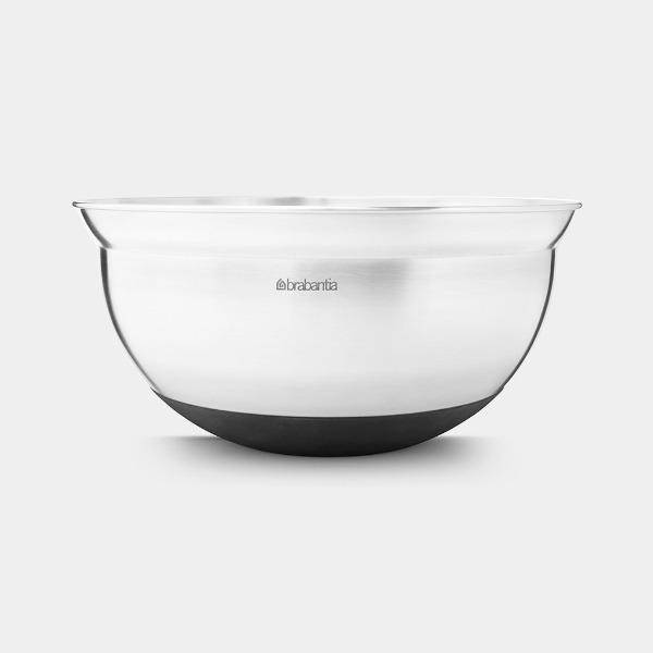 Brabantia Mixing Bowl, 3.0L Matt Steel / Black - Allsport