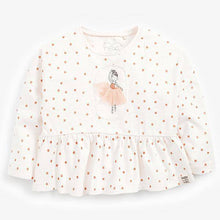 Load image into Gallery viewer, Cream Ballerina Peplum T-Shirt (3mths-6yrs) - Allsport
