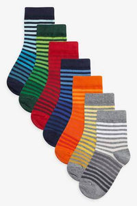 Bright 7 Pack Cotton Rich Stripe Socks - Allsport