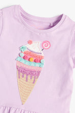 Load image into Gallery viewer, Lilac Ice Cream Appliqué T-Shirt (3mths-5yrs) - Allsport

