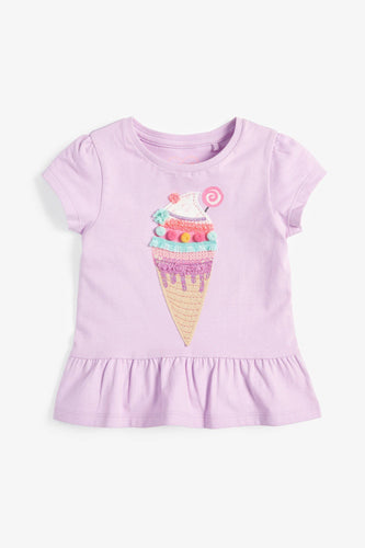 Lilac Ice Cream Appliqué T-Shirt (3mths-5yrs) - Allsport