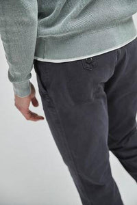 Navy Premium Laundered Slim Fit  Chino Trousers - Allsport