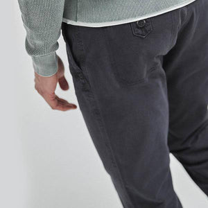 Navy Slim Fit Premium Laundered Chino Trousers - Allsport