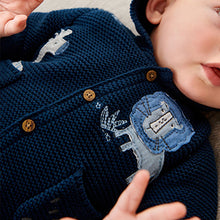 Load image into Gallery viewer, Navy Blue Baby Knitted Cardigan (0mths-18mths)
