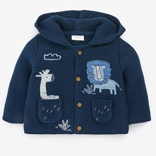 Load image into Gallery viewer, Navy Blue Baby Knitted Cardigan (0mths-18mths)
