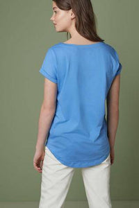 Blue Pale Short Sleeves Cap Sleeve T-Shirt - Allsport