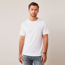 Load image into Gallery viewer, White Regular Fit Essential Crew Neck T-Shirt
