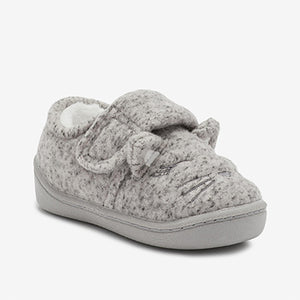 Cupsole Grey Cat Slippers (Younger Kids) - Allsport
