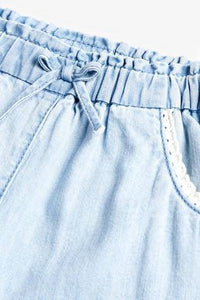 Denim Light Blue Chambray Crochet Pocket Trousers (3MTHS-5YRS) - Allsport