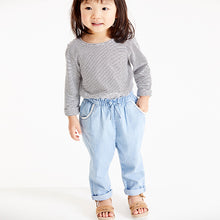 Load image into Gallery viewer, Denim Light Blue Chambray Crochet Pocket Trousers (3mths-5yrs) - Allsport
