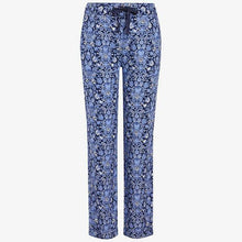 Load image into Gallery viewer, Print Navy Linen Blend Tapered Trousers - Allsport
