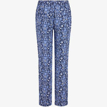 Load image into Gallery viewer, Print Navy Linen Blend Tapered Trousers - Allsport
