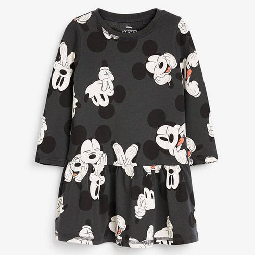Charcoal Mickey Mouse Jersey Dress (3mths-6yrs) - Allsport