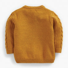 Load image into Gallery viewer, Ochre Yellow Cable Crew Jumper (3mths-5yrs) - Allsport

