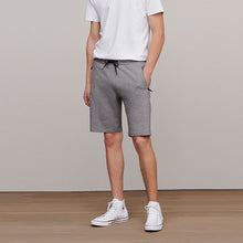 Load image into Gallery viewer, Grey Zip Pocket Jersey Shorts
