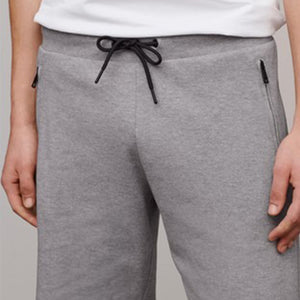 Grey Zip Pocket Jersey Shorts