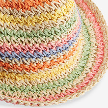 Load image into Gallery viewer, Multi Rainbow Straw Hat (3-6yrs)
