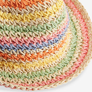 Multi Rainbow Straw Hat (3-6yrs)