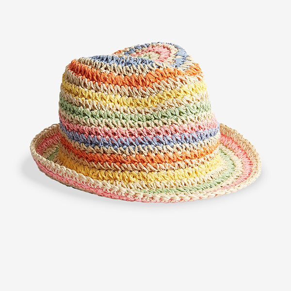 Multi Rainbow Straw Hat (3-6yrs)