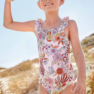 Pink Floral Swimsuit (3-12yrs) - Allsport