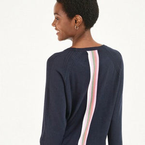 Navy Stripe Crew Jumper - Allsport