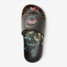 Load image into Gallery viewer, Black Skull Slippers (younger Boys) - Allsport
