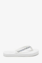 Load image into Gallery viewer, White Sparkle Flip Flops - Allsport
