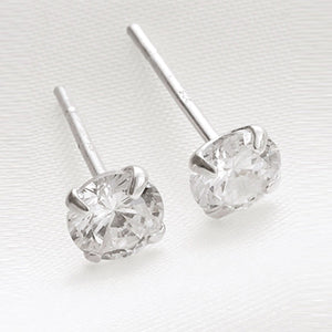 Plated Cubic Zirconia Stud Earrings