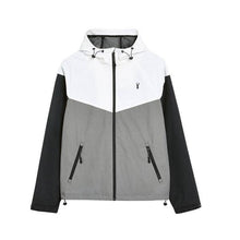 Load image into Gallery viewer, Black and White Shower Resistant Colourblock Jacket With Fleece Lining - Allsport
