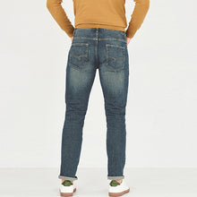 Load image into Gallery viewer, Washed Blue/Green  Slim Fit Authentic Stretch Relaxed Fit Jeans
