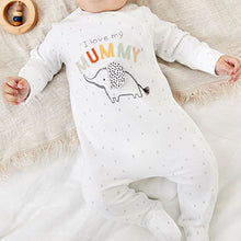 Load image into Gallery viewer, Mummy Elephant Single Baby Sleepsuit (0-12mths) - Allsport
