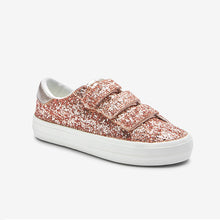 Load image into Gallery viewer, Rose Gold Glitter Trainers (Older Girls) - Allsport

