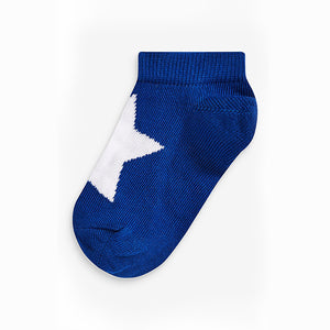 Red / Blue Star 7 Pack Cotton Rich Trainer Socks (Boys) - Allsport