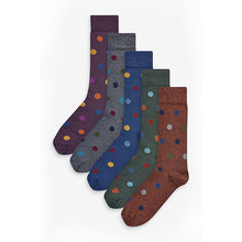 Load image into Gallery viewer, Rich Grindle Spot Socks 5 Pack - Allsport
