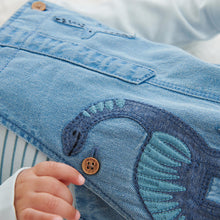Load image into Gallery viewer, Blue Denim Baby Dungarees And Bodysuit Set (0mths-18mths) - Allsport
