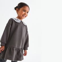 Load image into Gallery viewer, Charcoal Grey Collar Sweat Dress (3mths-6yrs) - Allsport
