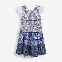 Load image into Gallery viewer, Blue Mix Print Dress (3mths-6yrs) - Allsport
