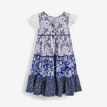 Load image into Gallery viewer, Blue Mix Print Dress (3mths-6yrs) - Allsport

