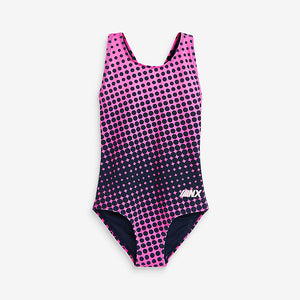 Pink/Navy Sports Swimsuit (3-12yrs)