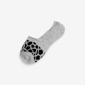 Monochrome Animal Mesh Insert Invisible Socks Five Pack - Allsport