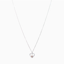 Load image into Gallery viewer, Sterling Silver Rose Gold Plated Inset Heart Necklace
