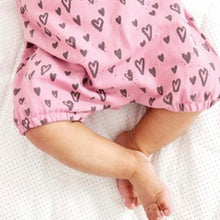 Load image into Gallery viewer, Pink Heart Print Dungarees Set (0mths-18mths) - Allsport

