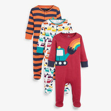 Load image into Gallery viewer, Bright 3 Pack Transport Sleepsuits (0mth-18mths) - Allsport
