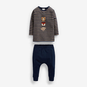 Navy Blue Woodland Baby T-Shirt and Legging Set (0mths-12mths) - Allsport